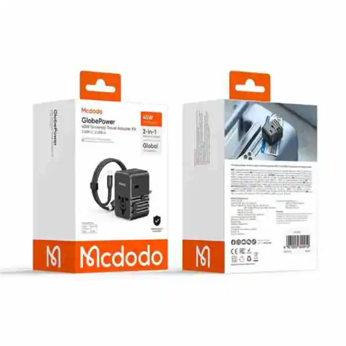 Mcdodo CP-3270 45W Universal Travel Adapter Kit with 3 USB-C & 2 USB-A Ports + USB-C to USB-C Cable